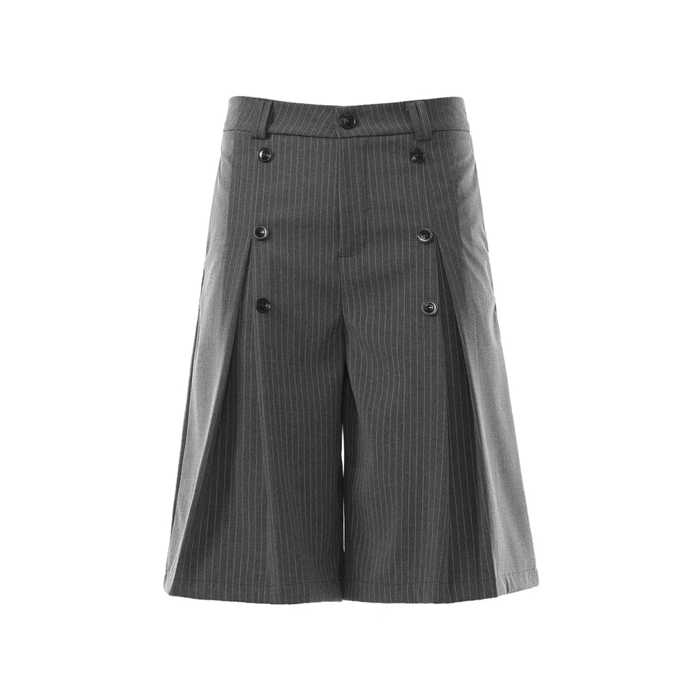 2026 Autumn New Men's Solid Color Capri Pants American Retro Fashion Trend High Street Casual Loose Breathable Men's Bottoms