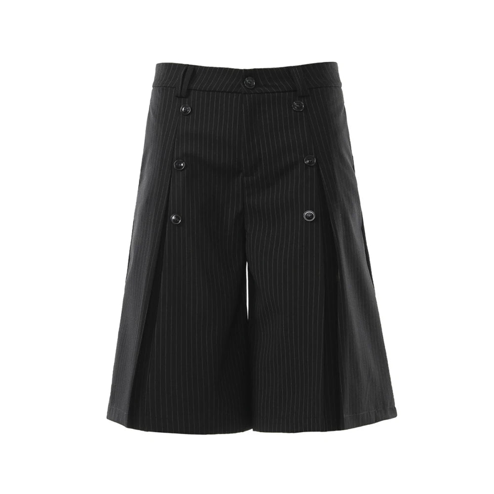 2026 Autumn New Men's Solid Color Capri Pants American Retro Fashion Trend High Street Casual Loose Breathable Men's Bottoms