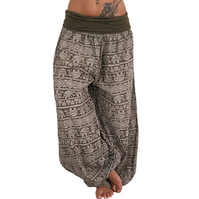 Women's Personality Geometric Haren Pants Casual Comfortable Loose Printed Pants Casual Women's Wide Leg Pants