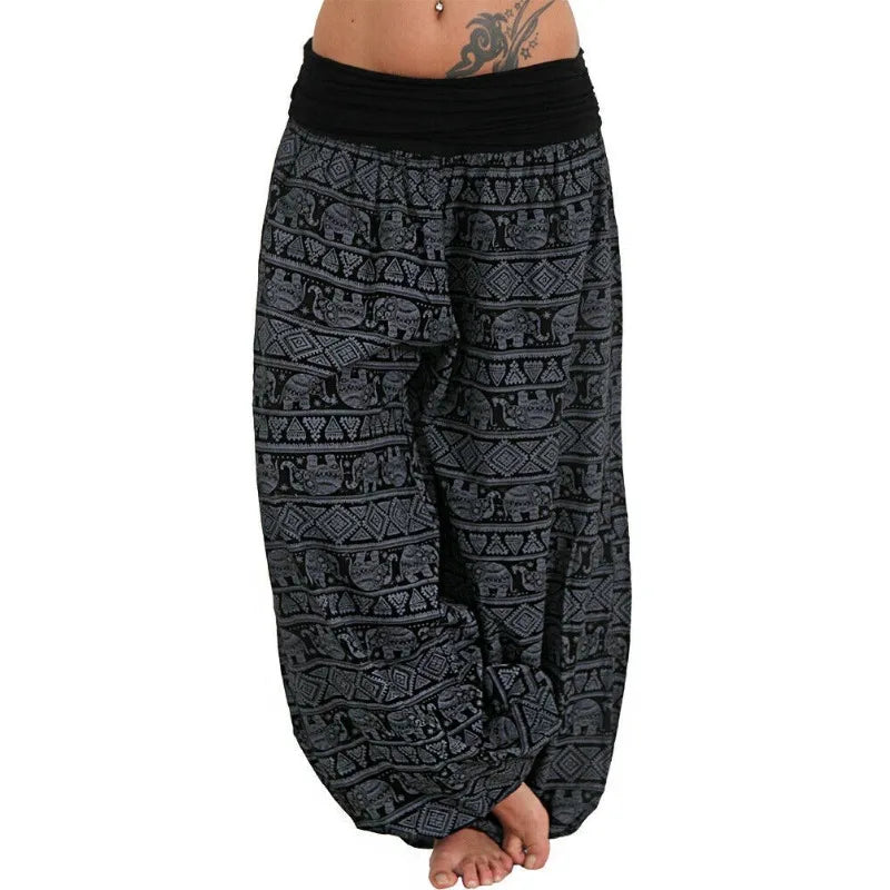 Women's Personality Geometric Haren Pants Casual Comfortable Loose Printed Pants Casual Women's Wide Leg Pants