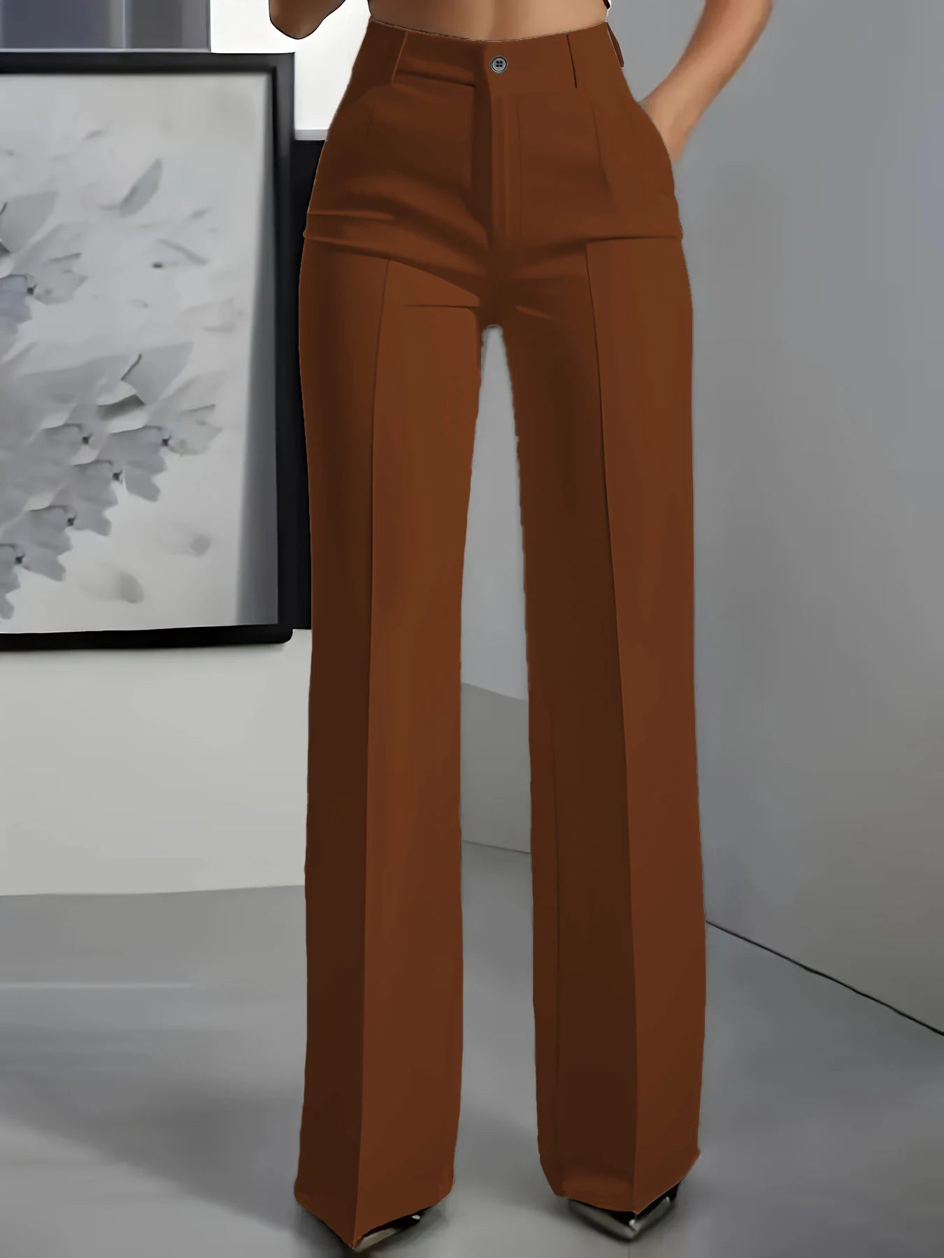 European and American cross-border 2026 new women's high-waisted, draped, straight-cut, simple suit pants for women